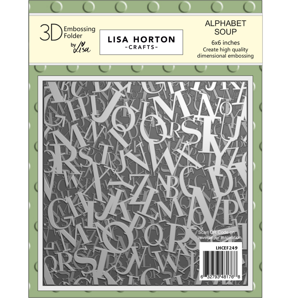 Lisa Horton Crafts Alphabet Soup 6x6 Inch 3D Embossing Folder (LHCEF249)