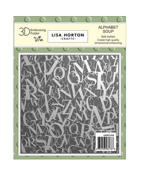 Lisa Horton Crafts Alphabet Soup 6x6 Inch 3D Embossing Folder (LHCEF249)