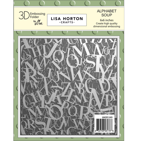 Lisa Horton Crafts Alphabet Soup 6x6 Inch 3D Embossing Folder (LHCEF249)