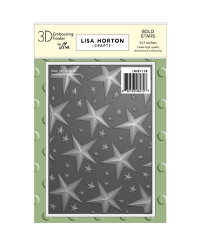 Lisa Horton Crafts Bold Stars 5x7 Inch 3D Embossing Folder (LHCEF258)