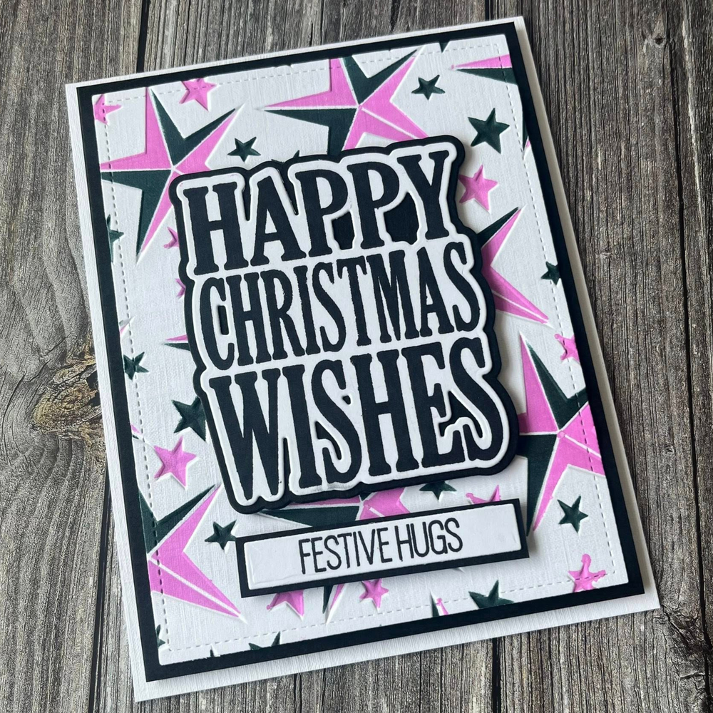 Lisa Horton Crafts Bold Stars 5x7 Inch 3D Embossing Folder (LHCEF258)