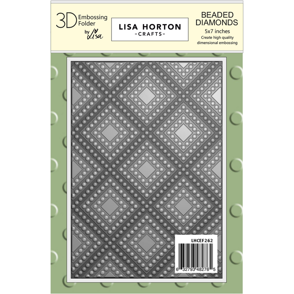 Lisa Horton Crafts Beaded Diamonds 5x7 Inch 3D Embossing Folder (LHCEF262)