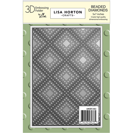 Lisa Horton Crafts Beaded Diamonds 5x7 Inch 3D Embossing Folder (LHCEF262)
