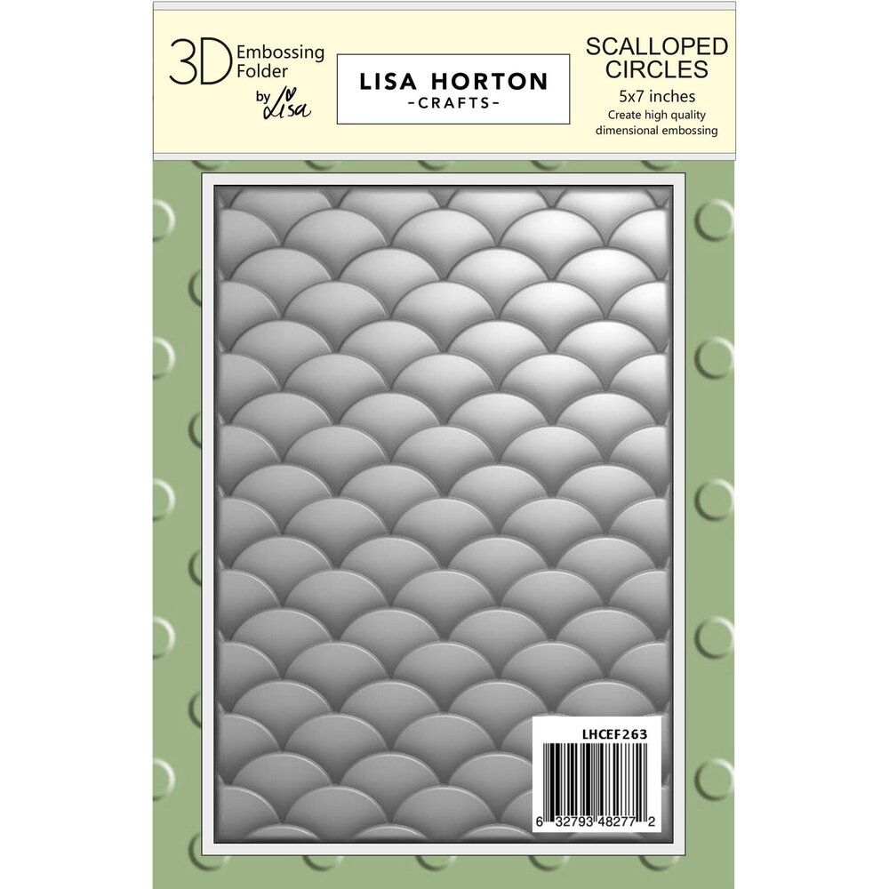 Lisa Horton Crafts Scalloped Circles 5x7 Inch 3D Embossing Folder (LHCEF263)