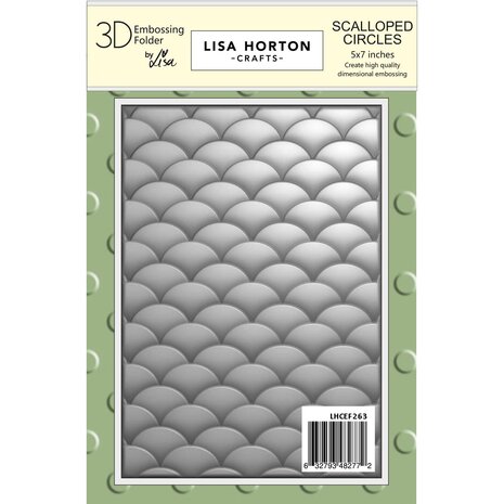 Lisa Horton Crafts Scalloped Circles 5x7 Inch 3D Embossing Folder (LHCEF263)