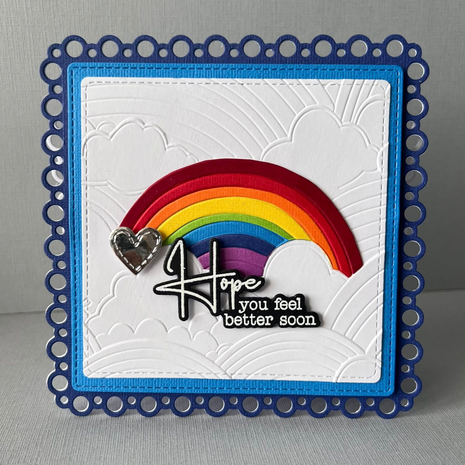 Lisa Horton Crafts Arty Clouds and Rainbows 6x6 Inch 3D Embossing Folder (LHCEF266)