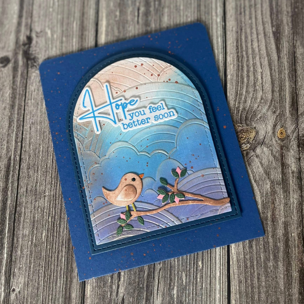 Lisa Horton Crafts Arty Clouds and Rainbows 6x6 Inch 3D Embossing Folder (LHCEF266)