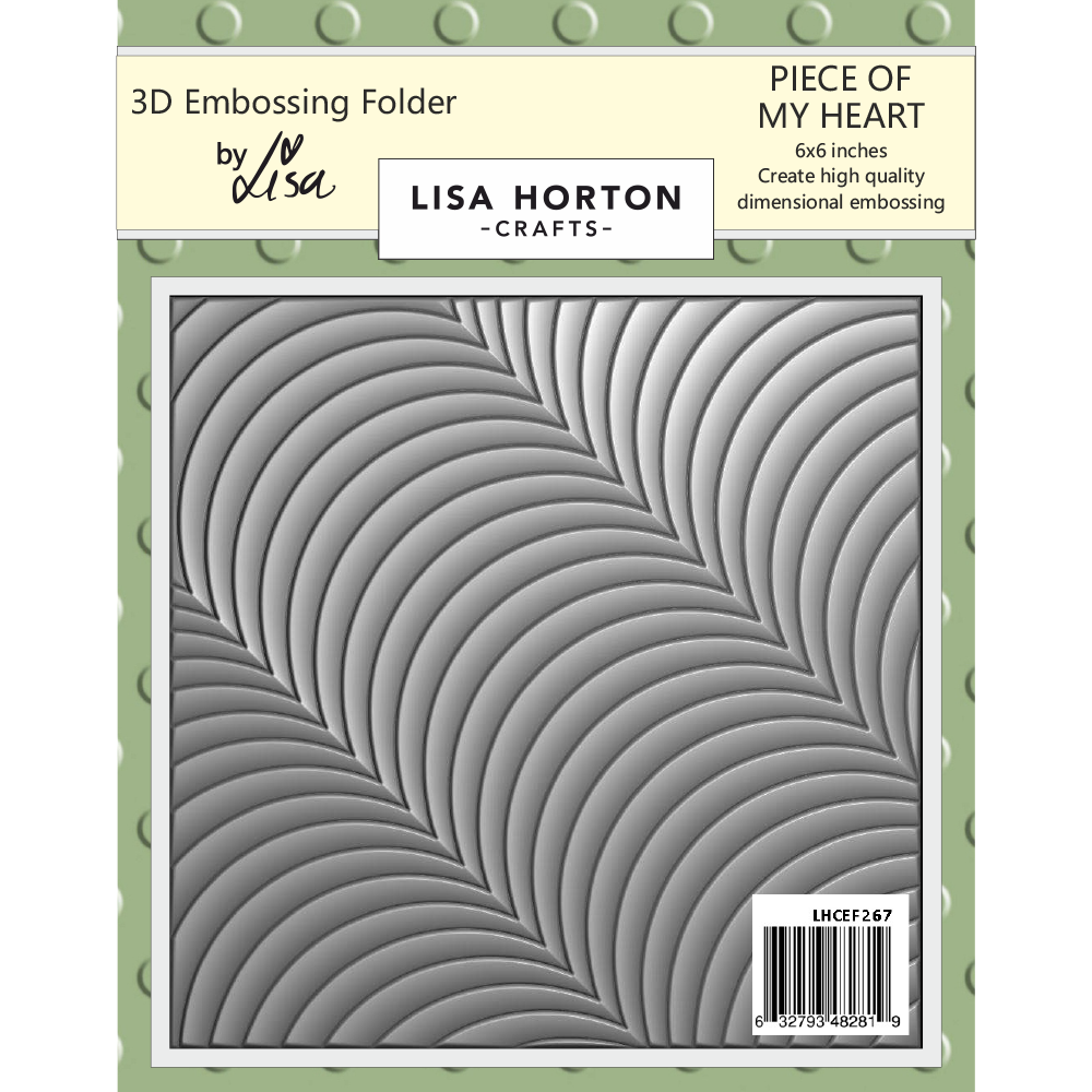 Lisa Horton Crafts Piece of My Heart 6x6 Inch 3D Embossing Folder (LHCEF267)