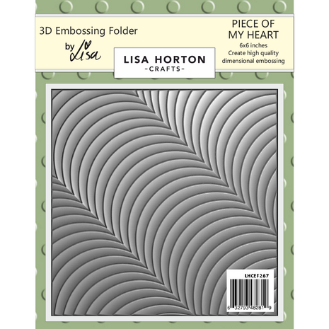 Lisa Horton Crafts Piece of My Heart 6x6 Inch 3D Embossing Folder (LHCEF267)