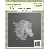 Lisa Horton Crafts Believe In Unicorns 6x6 Inch 3D Embossing Folder (LHCEF268)