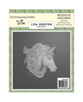 Lisa Horton Crafts Believe In Unicorns 6x6 Inch 3D Embossing Folder (LHCEF268)