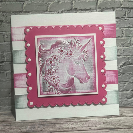 Lisa Horton Crafts Believe In Unicorns 6x6 Inch 3D Embossing Folder (LHCEF268)