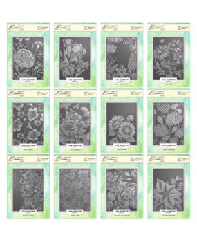 Lisa Horton Crafts A Year In Bloom Set of 12 5x7 Inch 3D Embossing Folders (LHCEF291)