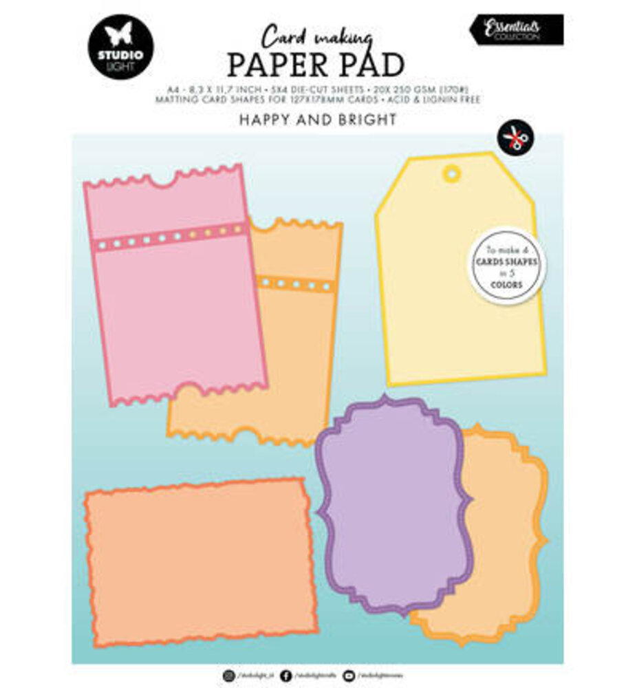 Studio Light PRE-ORDER Essentials Happy and bright A4 Card Making Pad (SL-ES-CMP29)