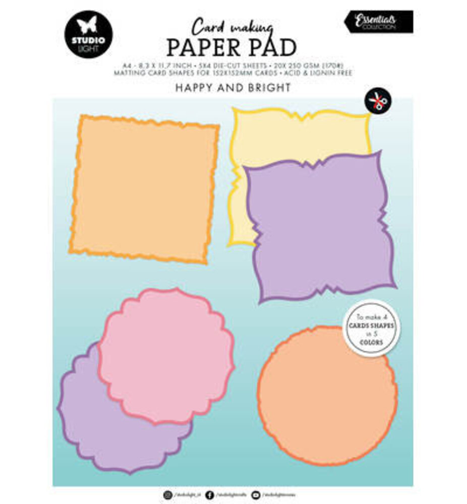 Studio Light Essentials Happy and bright A4 Card Making Pad (SL-ES-CMP30)
