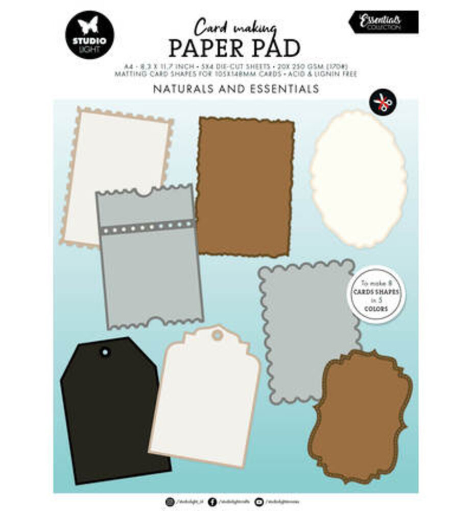 Studio Light PRE-ORDER Essentials Naturals A4 Card Making Pad (SL-ES-CMP31)