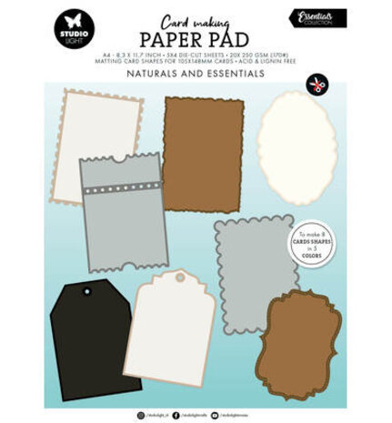 Studio Light PRE-ORDER Essentials Naturals A4 Card Making Pad (SL-ES-CMP31)