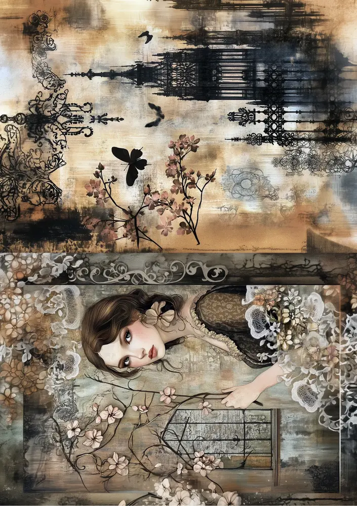 Fripperies Victorian Goth A5 Creative Paper Set (VIC)
