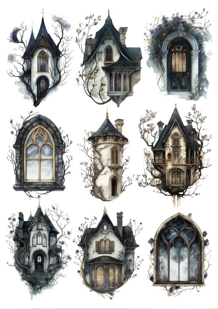 Fripperies Victorian Goth A5 Creative Paper Set (VIC)