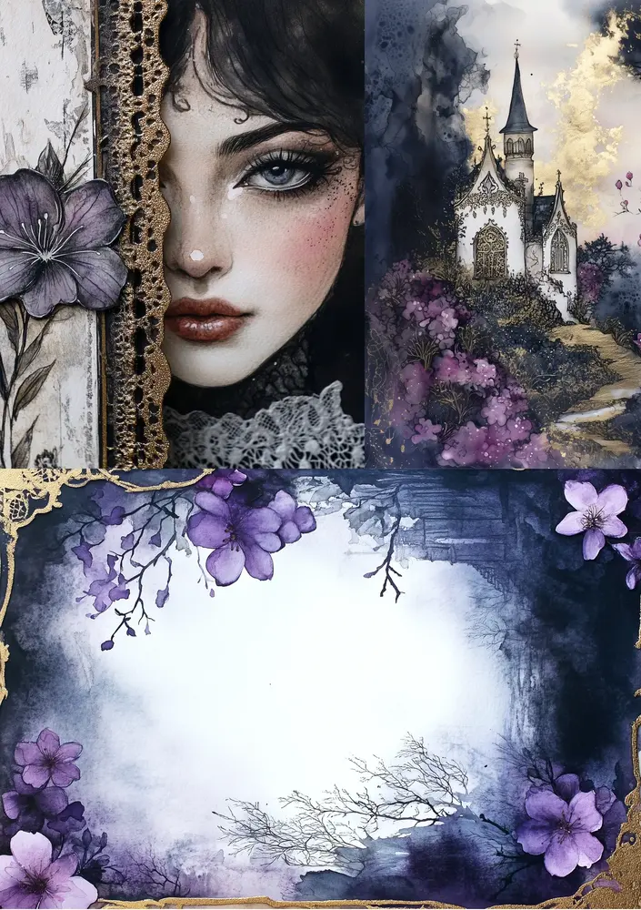Fripperies Victorian Goth A5 Creative Paper Set (VIC)