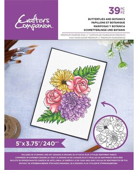 Crafter's Companion Card Front Colouring Pads Butterflies And Botanics (CC-COLPAD5-BUBO)