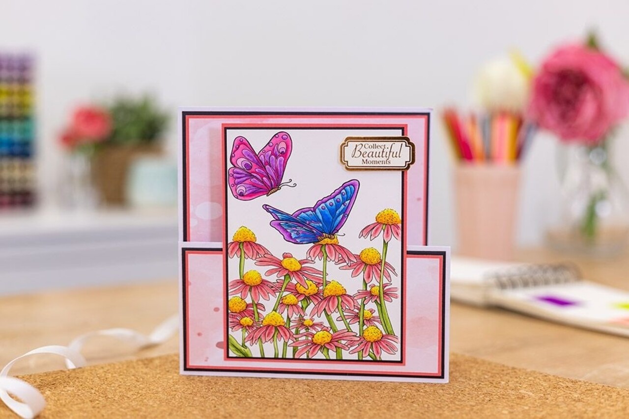Crafter's Companion Card Front Colouring Pads Butterflies And Botanics (CC-COLPAD5-BUBO)
