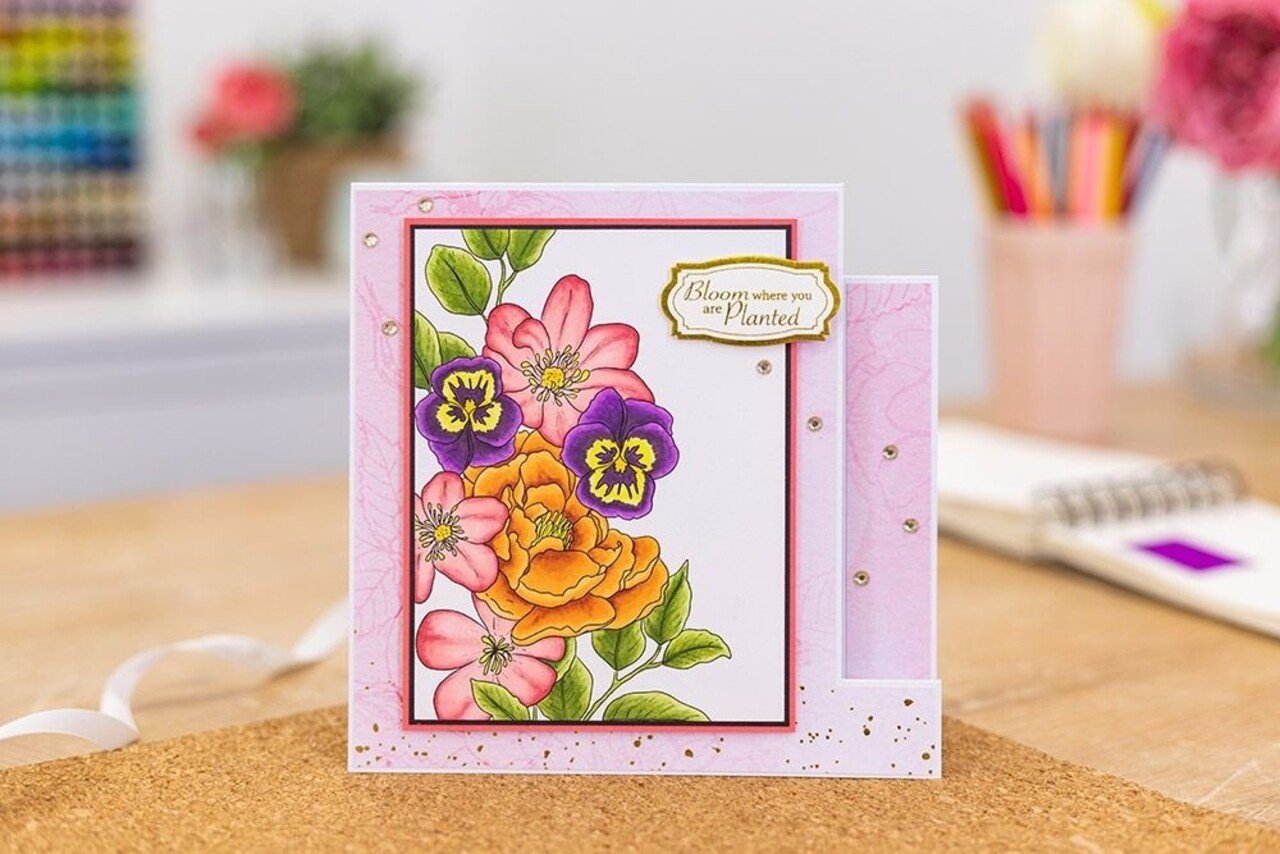 Crafter's Companion Card Front Colouring Pads Butterflies And Botanics (CC-COLPAD5-BUBO)