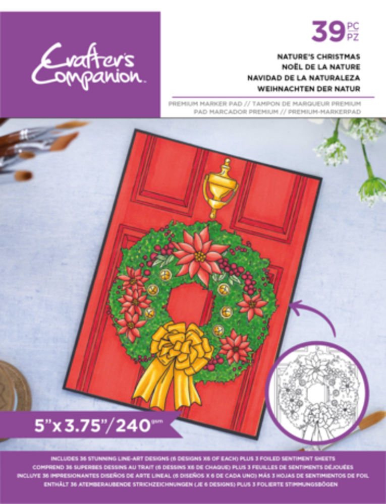 Crafter's Companion Card Front Colouring Pads Natures Christmas (CC-COLPAD-NACH)
