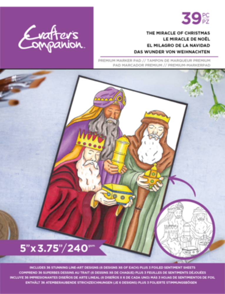 Crafter's Companion Card Front Colouring Pads The Miracle Of Christmas (CC-COLPAD-TMOC)