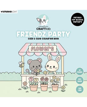 Creative Craftlab PRE-ORDER Friendz Party 8x8 Inch Cozy & Cute Colouring Book (CCL-FR-CB07)