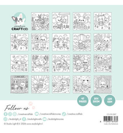 Creative Craftlab PRE-ORDER Friendz Party 8x8 Inch Cozy & Cute Colouring Book (CCL-FR-CB07)