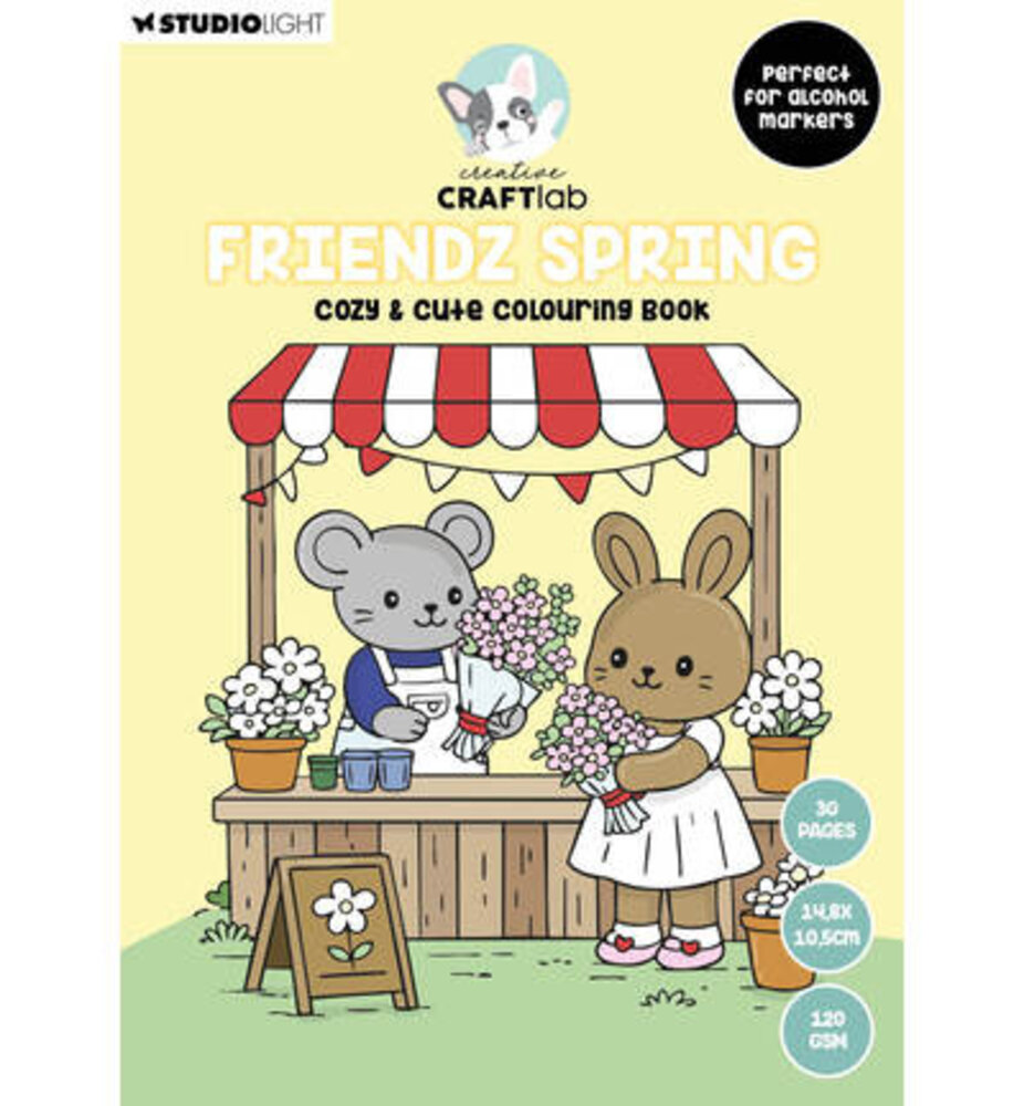 Creative Craftlab PRE-ORDER Friendz Spring A6 Cozy & Cute Colouring Book (CCL-FR-CB09)