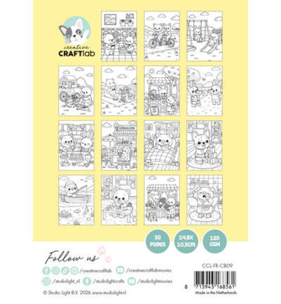 Creative Craftlab PRE-ORDER Friendz Spring A6 Cozy & Cute Colouring Book (CCL-FR-CB09)
