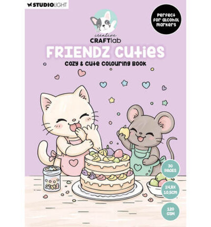 Creative Craftlab PRE-ORDER Friendz Cuties A6 Cozy & Cute Colouring Book (CCL-FR-CB10)