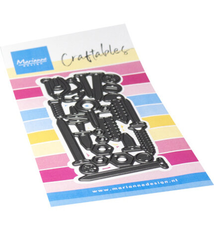 Marianne Design PRE-ORDER Craftables Punch die XL Nuts & Bolts (CR1736)