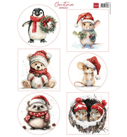 Marianne Design PRE-ORDER Knipvel A4 Christmas Animals (VK9649)