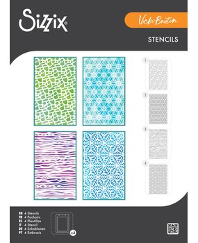 Sizzix PRE-ORDER Vicki Boutin A5 Stencils Background Textures (667083)