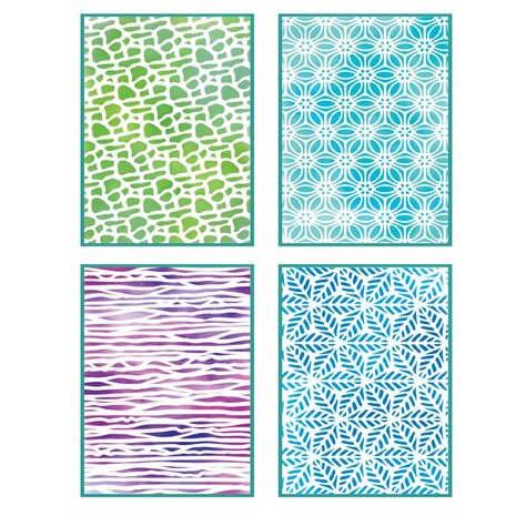 Sizzix PRE-ORDER Vicki Boutin A5 Stencils Background Textures (667083)