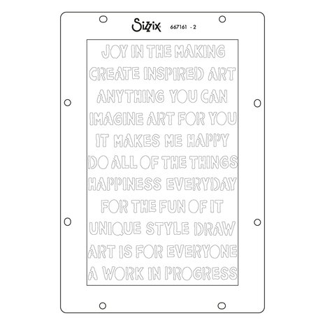 Sizzix PRE-ORDER Vicki Boutin A5 Stencils Words and Numbers (667161)