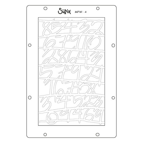 Sizzix PRE-ORDER Vicki Boutin A5 Stencils Words and Numbers (667161)