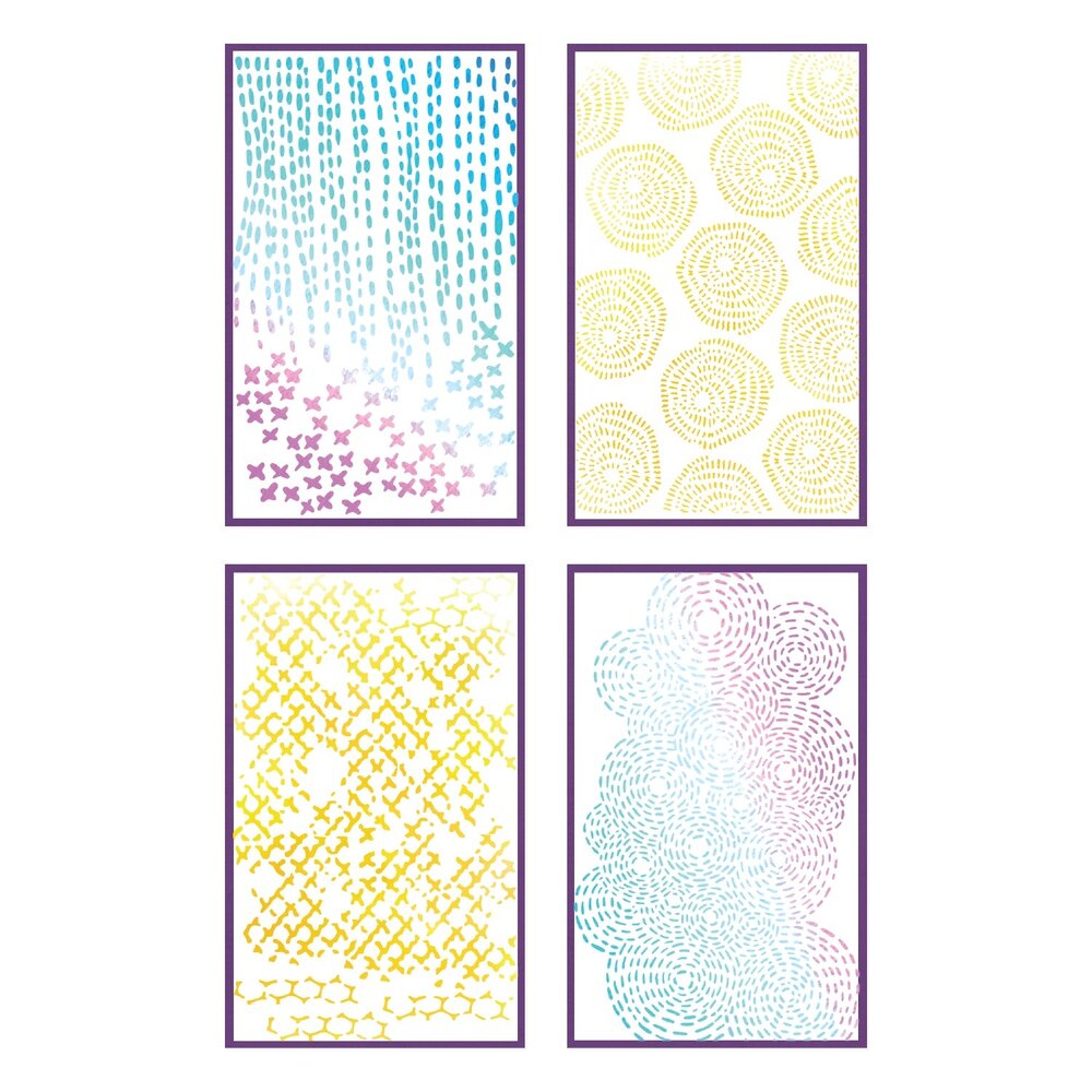 Sizzix PRE-ORDER Vicki Boutin A5 Stencils Stitched Florals (667162)