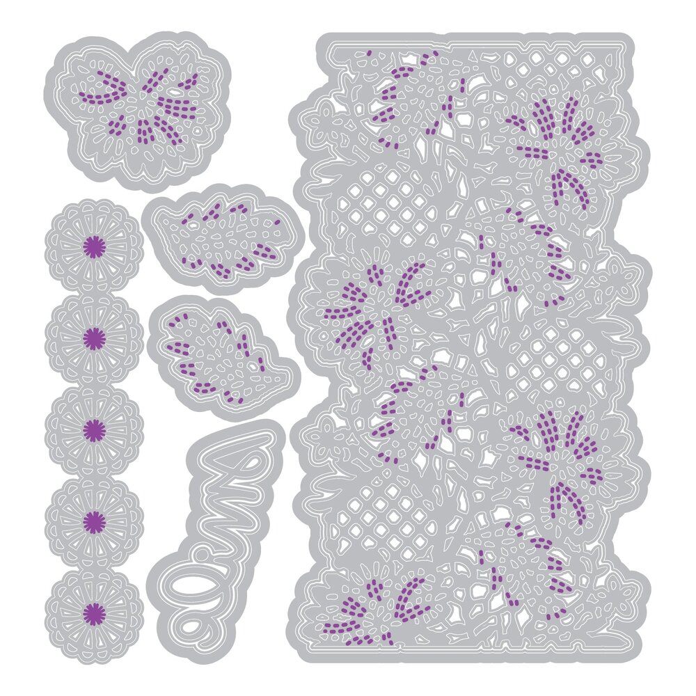 Sizzix PRE-ORDER Vicki Boutin Thinlits Die Set Lovely Lace (667165)