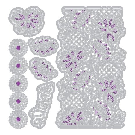 Sizzix PRE-ORDER Vicki Boutin Thinlits Die Set Lovely Lace (667165)