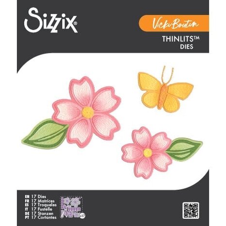 Sizzix PRE-ORDER Vicki Boutin Thinlits Die Set Stitched Floral (667164)