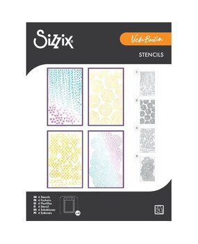 Sizzix PRE-ORDER Vicki Boutin A5 Stencils Stitched Florals (667162)