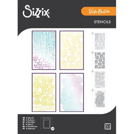 Sizzix PRE-ORDER Vicki Boutin A5 Stencils Stitched Florals (667162)