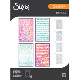 Sizzix Vicki Boutin A5 Stencils Words and Numbers (667161)