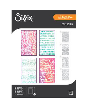 Sizzix PRE-ORDER Vicki Boutin A5 Stencils Words and Numbers (667161)
