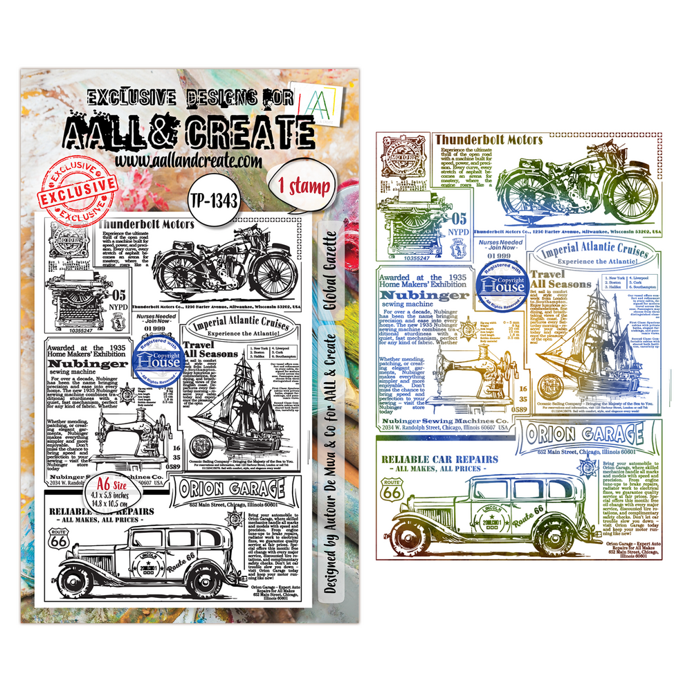 AALL and Create Clear Stamp Set A6 Global Gazette (AALL-TP-1343)