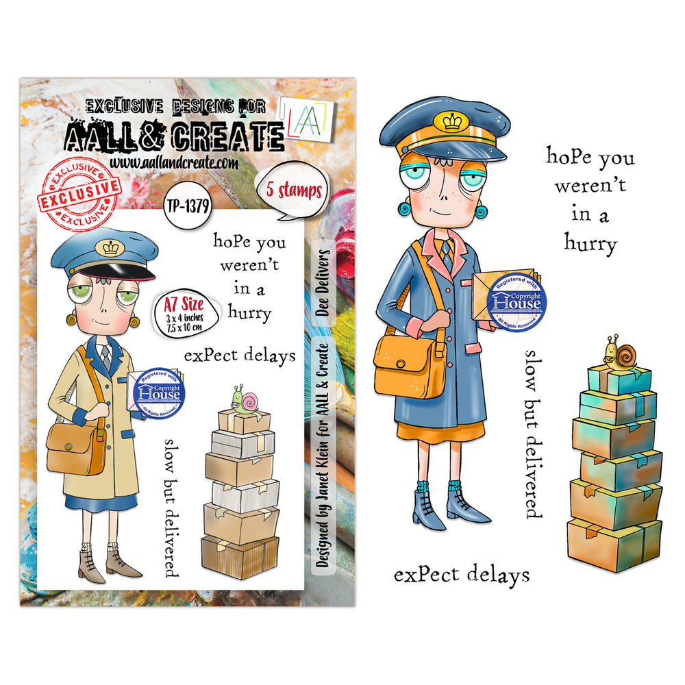 AALL and Create Clear Stamp Set A7 Dee Delivers (AALL-TP-1379)